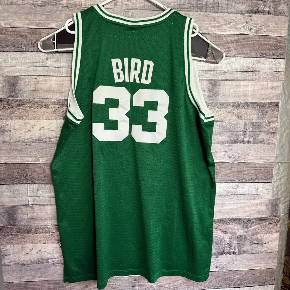 Larry Bird Adidas Hardwood Classic Swingman Jersey Mens 2XL Green Embroidered